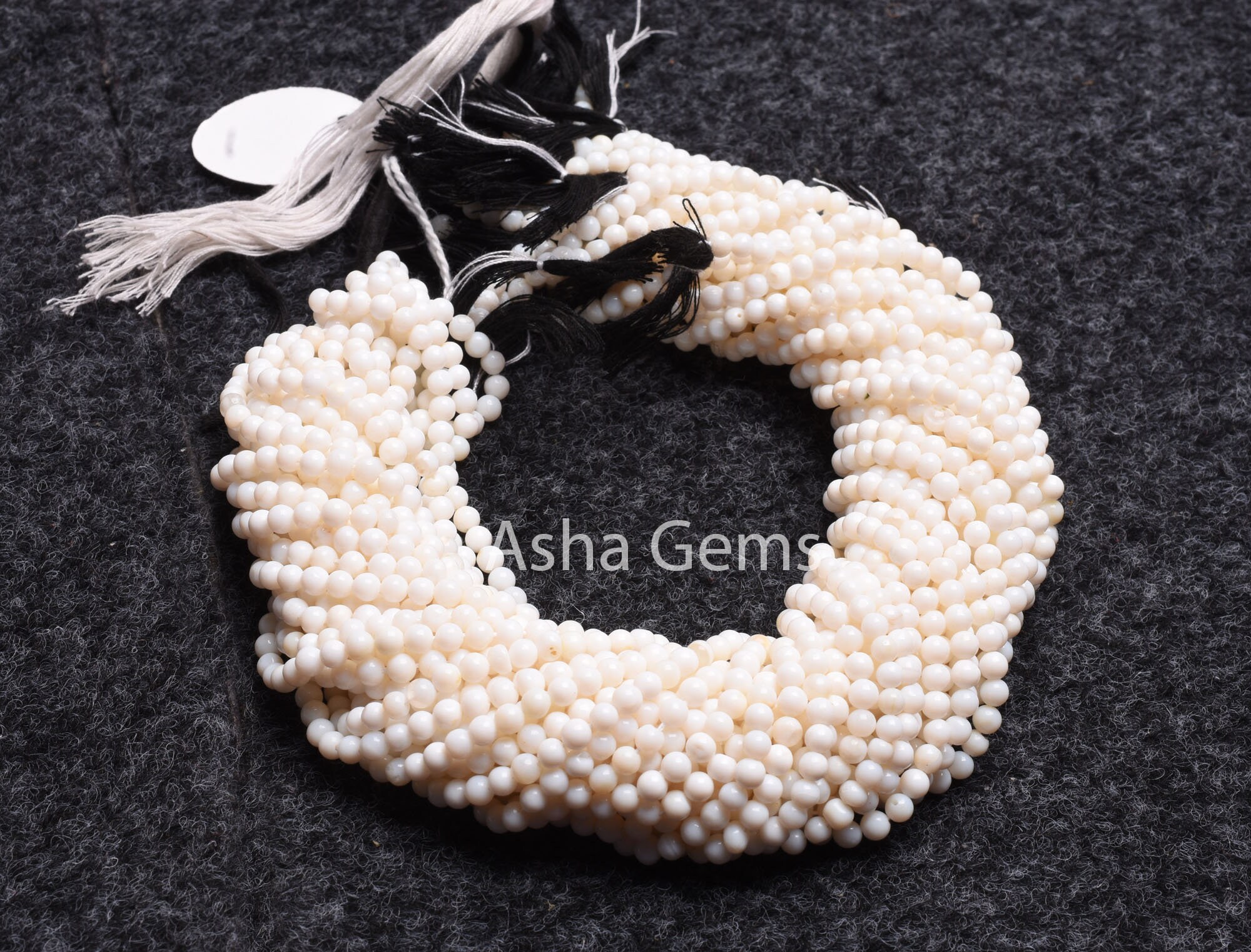 Perles Rondes Facettées En Opale Blanche Naturelle - 4mm, 6mm, 12mm - Marque Bearbeads, Style Native American