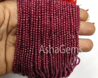 Natural Red Ruby Micro Cut Rondelle Shape Beads 2.4 mm,AAA Ruby Faceted Gemstone Beads Jewelry Making,13" Red Ruby Beads ,Ruby Faceted Beads