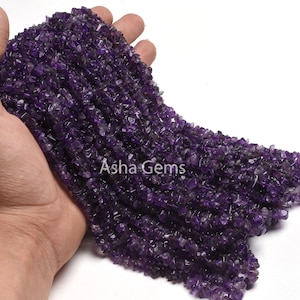 34"Strand Natural African Amethyst Raw Uncut Chips Beads Gemstone,Purple Amethyst Chips Raw Gemstone Beads,Rough Polish Beads,Uncut ChipSALE