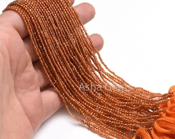 13"Strand Beautiful Natural Hessonite Rondelle Faceted Gemstone Beads 2mm AAA Hessonite Garnet tiny Micro Cut Bead Jewelry Making Craft sale