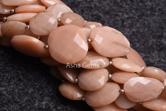 Peach Moonstone Silver Coated Flat Nugget Beads,9