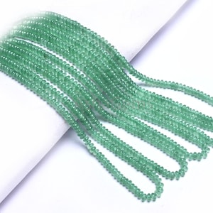 AAA Quality Light Green Jade Quartz Smooth Gemstone Beads,4.5x2.25 mm Green Aventurine color Jade Plain Handmade Rondelle Bead Jewelry Craft