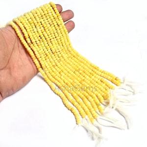 Beautiful Yellow Opal smooth Gemstone beads, Yellow opal Plain Handmade Uneven rondelle tiny Rondelle shape gemstone bead jewelry Craft SALE
