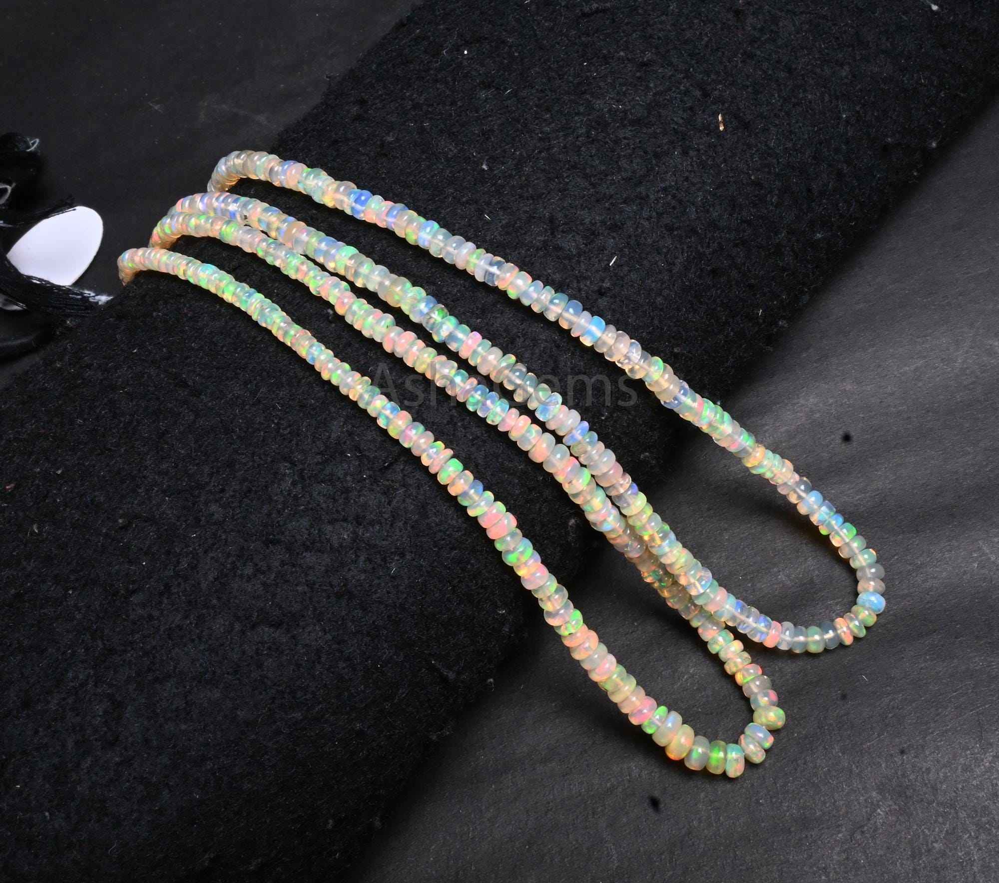 Perles Rondelles Opale De Feu éthiopienne Jaune Véritable 4-5 Mm - Lot Pour Création