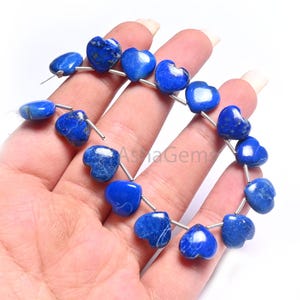 Fine Quality Blue lapis Lazuli Smooth Carving Heart Shape Gemstone Loose Beads, Natural Lapis handmade Carved Heart lapis Bead Jewelry Craft