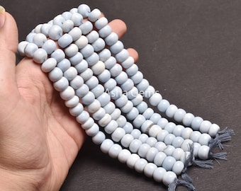 Opale bleue de l'Oregon, perles lisses en forme de rondelles, 11 mm, perles d'opale bleue, brins de 8 pouces, opale bleu clair, perles de pierres précieuses faites main pour la fabrication de bijoux