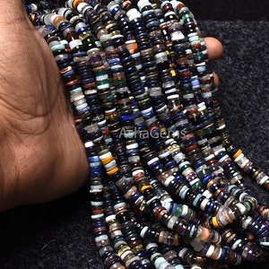 Natural Mix Gemstone  Disco Heishi Tyre Smooth Beads, Flat Tyre Loose Bead, Multi Color Handmade Bead, Disco Heishi Jewelry Making Bead SALE