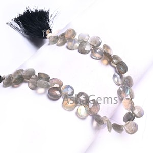Natural Flash labradorite faceted Heart Shape Beads,Fine Multi Fire Grey labradorite Heart Side Drill Gemstone Labradorite Bead Jewelry SALE