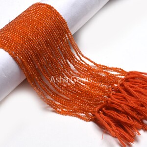 2.25 mm Top Quality Carnelian Faceted Rondelle Beads, Natural Orange Carnelian Machine Cut Beads, Carnelian Bead Micro Cut Gemstone Jewelry