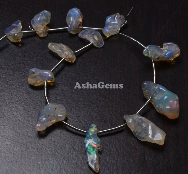 New Year Sale Flashy Fire Natural Ethiopian Opal Fancy Beads 8 Ethiopian Opal Uneven Shape Beads Ethiopian Opal Beads Raw Beads