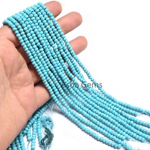 4.5 mm Beautiful Blue Jade faceted Rondelle Shape Beads,14&quot; Strand Blue Turquoise Color Jade Quartz machine cut Gemstone Bead Jewelry Making