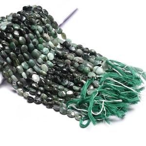 Beautiful Shaded Green Emerald Smooth Oval Gemstone Loose Beads,12.5&quot; Natural Sakota Emerald Handmade Uneven Oval Emerald Beads Jewelry SALE