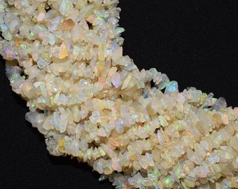 Beautiful 34&quot;Strand Natural Ethiopian Opal Uncut Chips Gemstone Beads,Ethiopian opal Raw Nuggets Smooth Bead AAA Quality tiny Opal Chip Bead