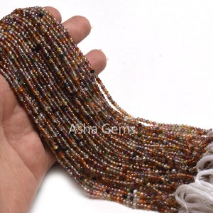 2.75 mm Tundra Sapphire Faceted Micro Cut Beads,13&quot;Strand Real Multi sapphire Machine Cut Rondelle Gemstone Bead, Multi Disco sapphire Beads