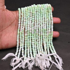Amazing Mint Green Opal Faceted Rondelle Shape Gemstone Loose Beads,5, 5.5 mm Fine Shaded Green Opal Indian machine Cut Beads Jewelry Crafts