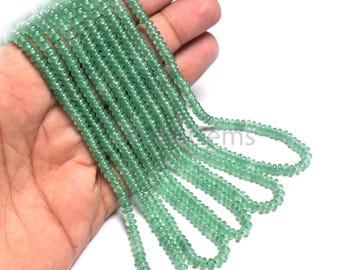 AAA Quality Light Green Jade Quartz Smooth Gemstone Beads,4.5x2.25 mm Green Aventurine color Jade Plain Handmade Rondelle Bead Jewelry Craft