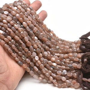 Fine Chocolate Moonstone Smooth Handmade Oval Gemstone Beads, Natural Shaded Chocolate Moonstone Straight Drill Oval Bead Jewelry Handicraft