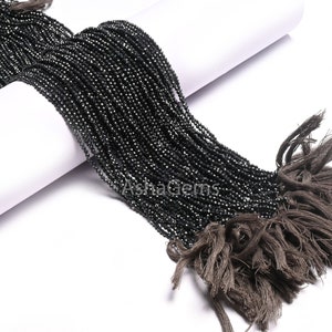 AAA Spinel Grey Coated Faceted Micro Cut Rondelle Gemstone Loose Beads,2.2 mm Black Spinel Diamond Coated Machine Cut Spinal Beads Jewelry