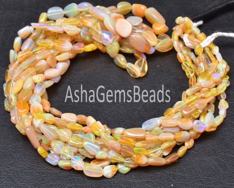 Flashy Welo Fire Ethiopian Opal Nugget Beads,18 Strand Sparky Opal Gemstone Bead Jewelry Natural Ethiopian Opal Smooth Nugget Shape Beads