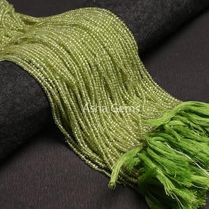 AAA Quality Peridot Micro Cut Faceted Beads 2.4mm Natural Green Peridot Machine Cut Rondelle Shape Gemstone Bead Jewelry Necklace Handicraft