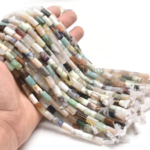 Multi Color Stone Pipe Shape Straight Drill Beads,9&quot; Mix Gemstone Disco Fancy Tube Beads,6-12mm Gemstone Uneven Pipe Bead Jewelry Craft SALE