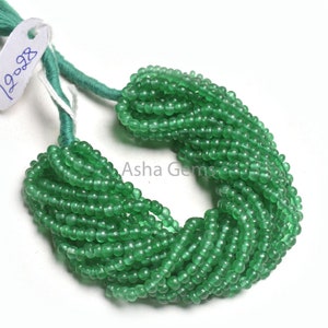 3.5 mm Green Quartz Smooth Handmade Rondelle Beads, Fine Green Quartz Smooth Gemstone Tiny Beads, Green Quartz Bead Jewelry Handicraft SALE
