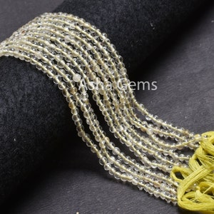 4 mm Lemon Quartz Smooth Round Ball Gemstone Beads,13&quot; Strand Natural Yellow Lemon Plain Round Shape Beads, Lemon Quartz Bead Jewelry Crafts