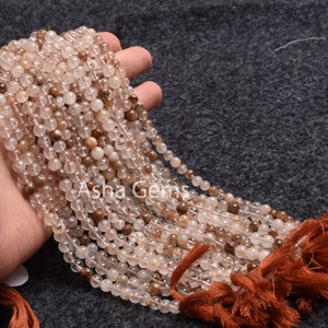Copper Rutile Smooth Round Shape Gemstone Beads,13&quot; Strand Natural Rutile Plain Round Ball Beads, Copper Rutile Bead Jewelry Making Crafts