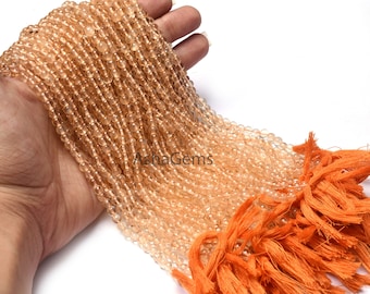 Yellow Citrine Smooth Round Ball Beads,13"Strand Natural Yellow Gemstone Plain Bead Jewelry crafts