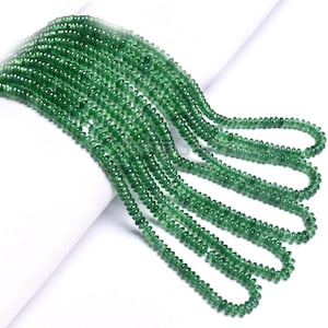 Beautiful Chrome Green Color Jade Quartz Smooth Rondelle Beads,4.5x2.25 mm Green  Jade Plain Handmade Gemstone Quartz Beads Jewelry Necklace