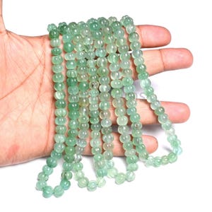 Beautiful Light Green Strawberry Quartz Carved Watermelon handmade Beads,15&quot; Natural Strawberry Rondelle Carve Pumpkin Gemstone Bead Jewelry