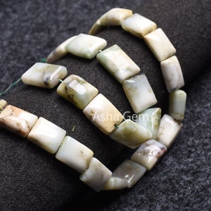 15" Strand Natural Chrysoprase Smooth Chiclet Beads, Gemstone Handmade Rectangle, Jewelry