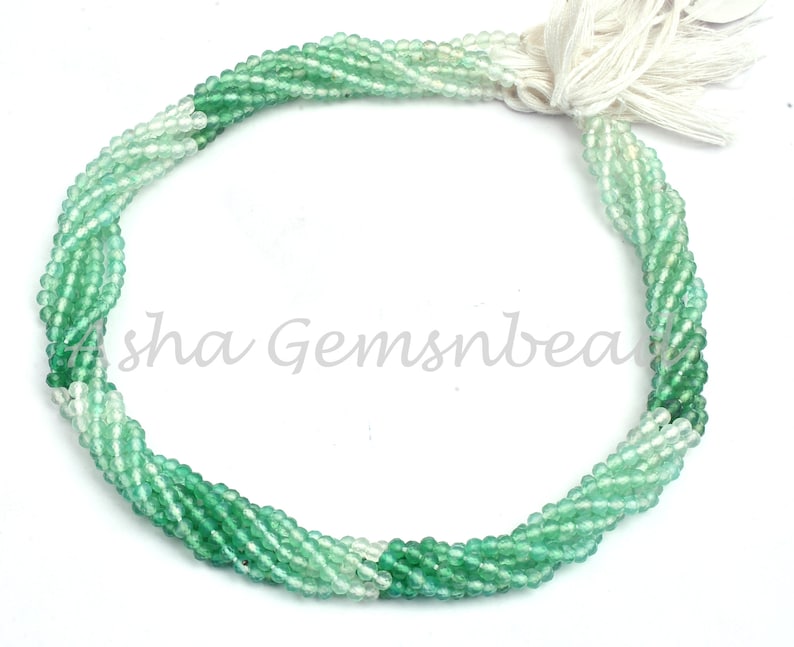 13Strand Beautiful Natural Green Onyx Shaded Micro Cut Rondelle Faceted Gemstone Beads 3-3.25mm,AAA Quality,Green Onyx Shaded Faceted Beads