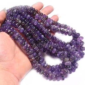 Natural Amethyst Carving Watermelon Beads, Shaded Purple Gemstone Carved Pumpkin handmade Melon Bead Jewelry