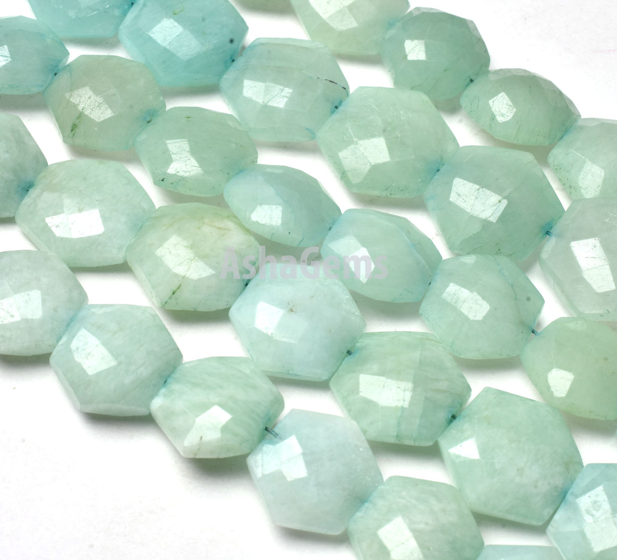 Natural Blue Amazonite Faceted Hexagon Shape Beads8 - Etsy