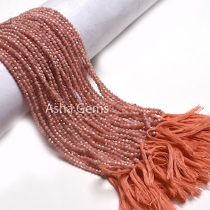 AAA Natural Rhodochrosite Micro Cut Faceted Beads,2.5 mm Pink Rhodochrosite Machine Cut Rondelle Gemstone Beads, Rhodochrosite Beads Jewelry