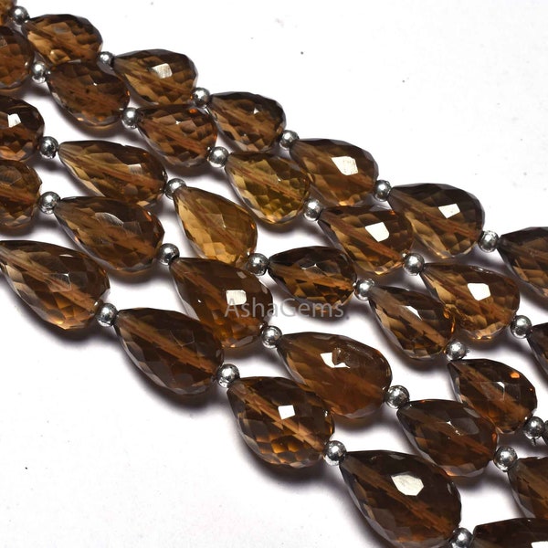Beautiful Bear Quartz Faceted Drop Shape Beads,7" Strand Natural Bear Quartz Straight Drill Teardrop Gemstone Bead For Jewelry Necklace SALE