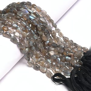 Beautiful Flashy Labradorite Smooth Nugget Shape Gemstone Beads,13" Natural Blue Fire black rainbow Handmade Tumble labradorite Bead Jewelry