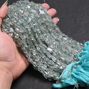 Beautiful Aquamarine Faceted Nugget Shape Handmade Beads, Natural Aqua blue Aquamarine Tumble Gemstone Aquamarine Beads Jewelry Making Craft