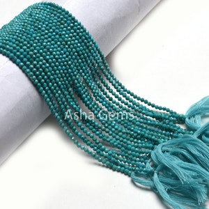 AAA Natural Arizona Turquoise Micro Cut Gemstone Beads,2.5 mm American Turquoise Machine Cut Rondelle Faceted Beads,13&quot; Blue Turquoise Beads