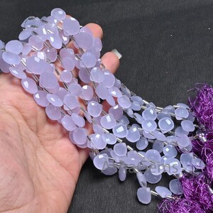 Beautiful Lavender Color Hydro Faceted Heart Side Drill Beads,8" Blue Lace Agate Color Hydro Checker Cut Heart Briolette Beads Jewelry Craft