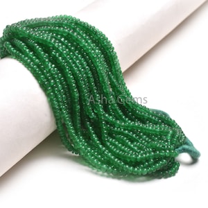 Beautiful Green Quartz Smooth Tiny Rondelle Shape Beads, Natural Quartz Plain Handmade Gemstone Beads, Fine Green Quartz Bead Jewelry Making