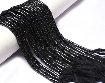 AAA Schwarz Spinell Glatte Rad Form Perlen, 4,5 mm Schwarz Edelstein Bohrer Schmuck