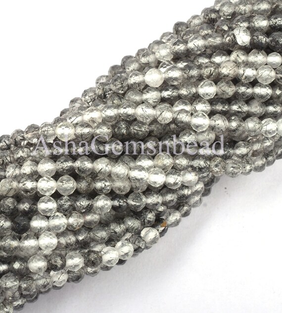 AAA Pink Rutile Micro Faceted 3mm Beads -RB0430 - 5 Stands in 2023