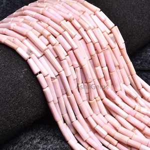AAA rosa opal fasetterade rörformade pärlor, ädelstensopal fancy långt rör, smyckestillverkning