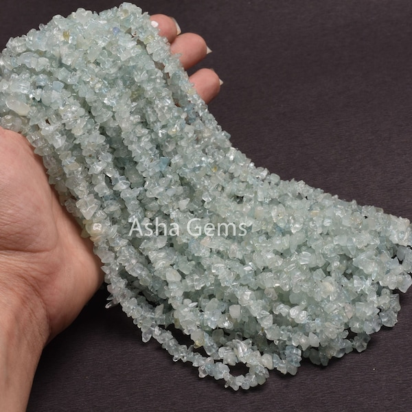 fine Quality Aquamarine Uncut Chips Beads Gemstone Natural Blue Aquamarine Chips,34"Strand Aquamarine Smooth Raw Rough Bead For Jewelry SALE