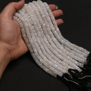 Beautiful Rainbow Moonstone faceted Flat Rondelle Shape Beads,9"Natural Blue Fire Moonstone Uneven Indian handcut White Rainbow Bead Jewelry