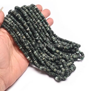 Beautiful Emerald Smooth Heishi Tyre Shape Beads, Natural Green Emerald Tyre Smooth Bead,8/16" Strand emerald Shaded Bead Jewelry Craft SALE
