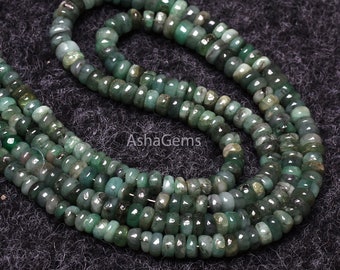 Emerald rondelle beads Emerald beads strand Natural Emerald beads Emerald plain beads Emerald smooth rondelle shape beads Emerald beads