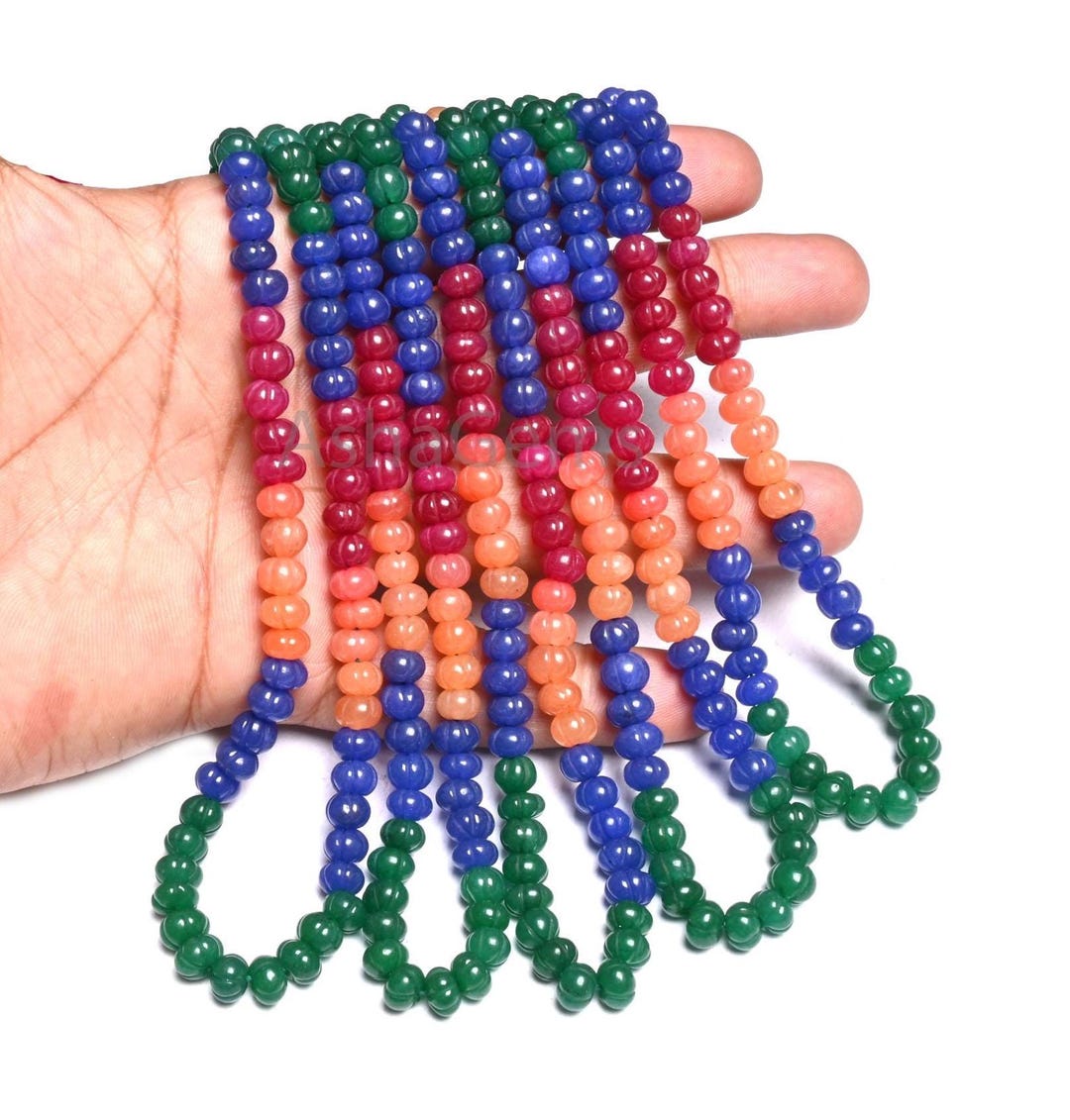 AAA Quality Multi Color Quartz Carving Watermelon Gemstone Beads ...